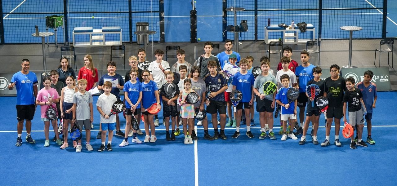 Kids after a Padel tournament at ISD Padel Academy in Dubai Sports City