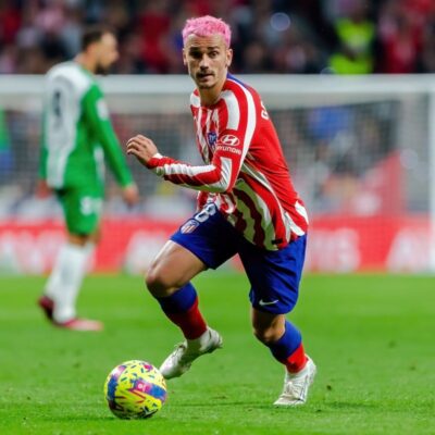 Athletico Madrid Player Antonio Griezmann -Watch live streaming of football matches at Kickers Sports Bar Dubai Sports City