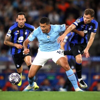 Man City Player Rodri - Watch live streaming of football matches at Kickers Sports Bar Dubai Sports City