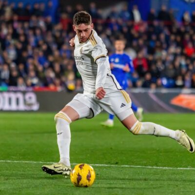 Real Madrid Player Federico Valverde Watch live streaming of football matches at Kickers Sports Bar Dubai Sports City