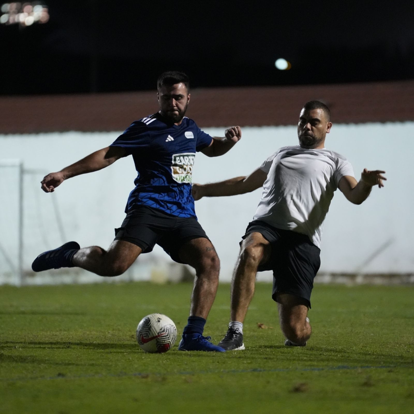 A Transmed employee taking part in the Dubai Corporate Football League at ISD Dubai Sports City