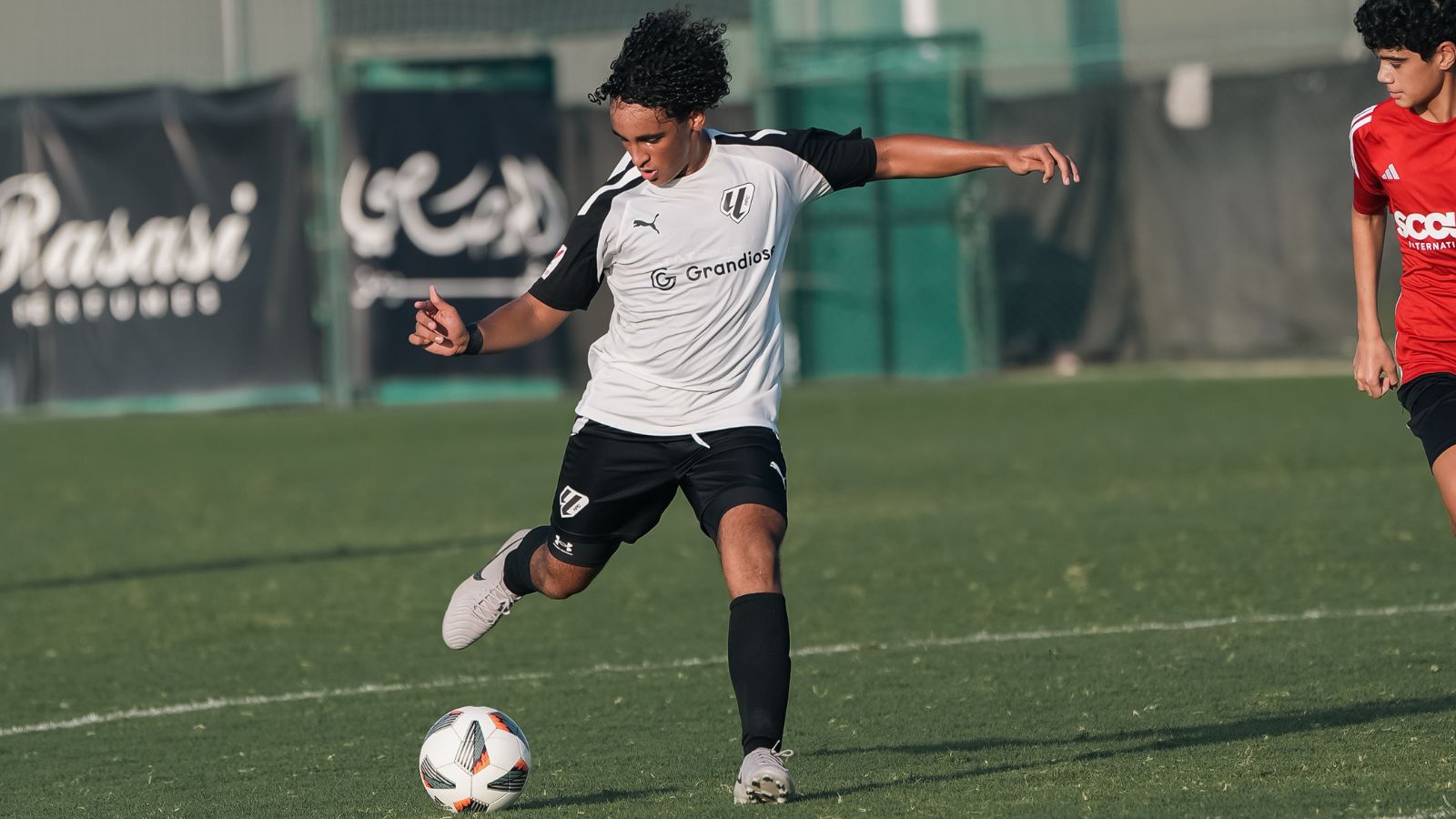 A player from LaLiga Academy Dubai's U18 HPC Squad during a match in DOFA League 2024 2025