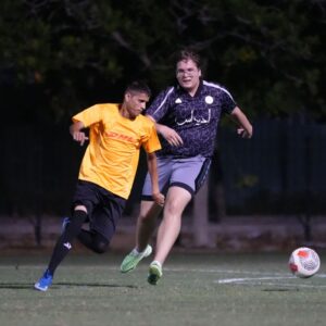 An DHL employee taking part in the Dubai Corporate Football League at ISD Dubai Sports City (2)