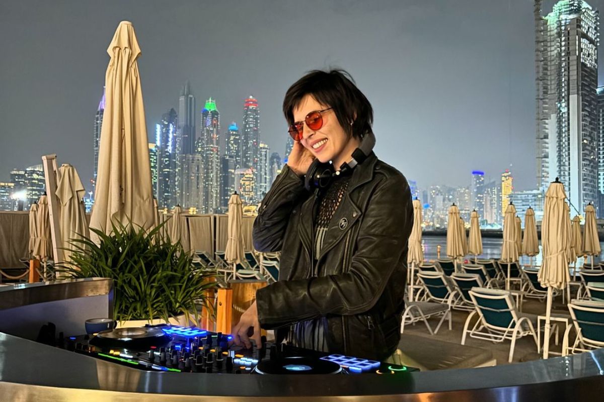 DJ Nikodia performing at Kickers Sports Bar in Dubai Sports City