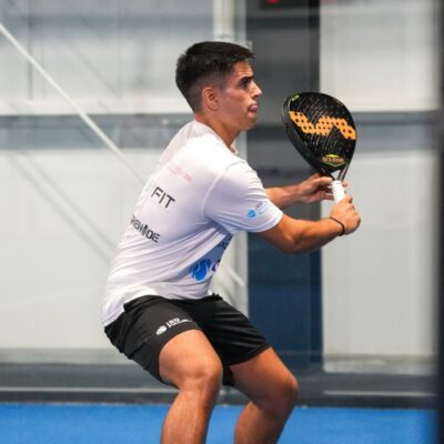 Dani Casanova, Padel coach at ISD Padel in Dubai Sports City dominating his opponents in the FIP Promotion Dubai