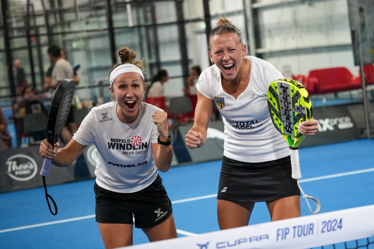 Dora Andrejszki and Karin Hechenberger, who won the title at the FIP Promotion Dubai held at ISD Padel in Dubai Sports City