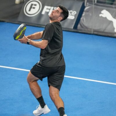 Jordi Casanova, Padel coach at ISD Padel in Dubai Sports City dominating his opponents in the FIP Promotion Dubai