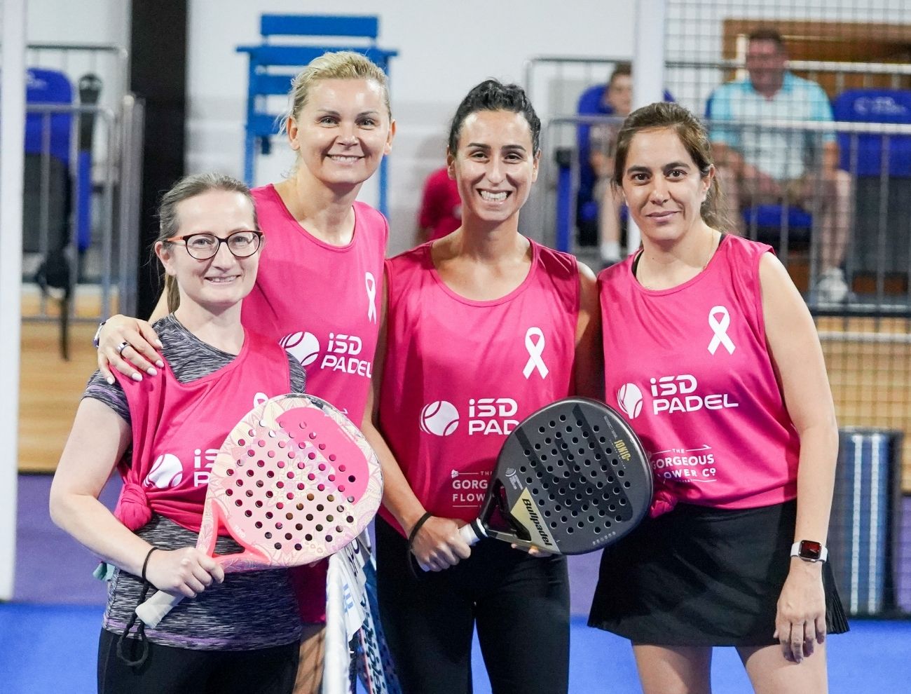 Women at ISD Padel's annual breast cancer awareness Padel tournament