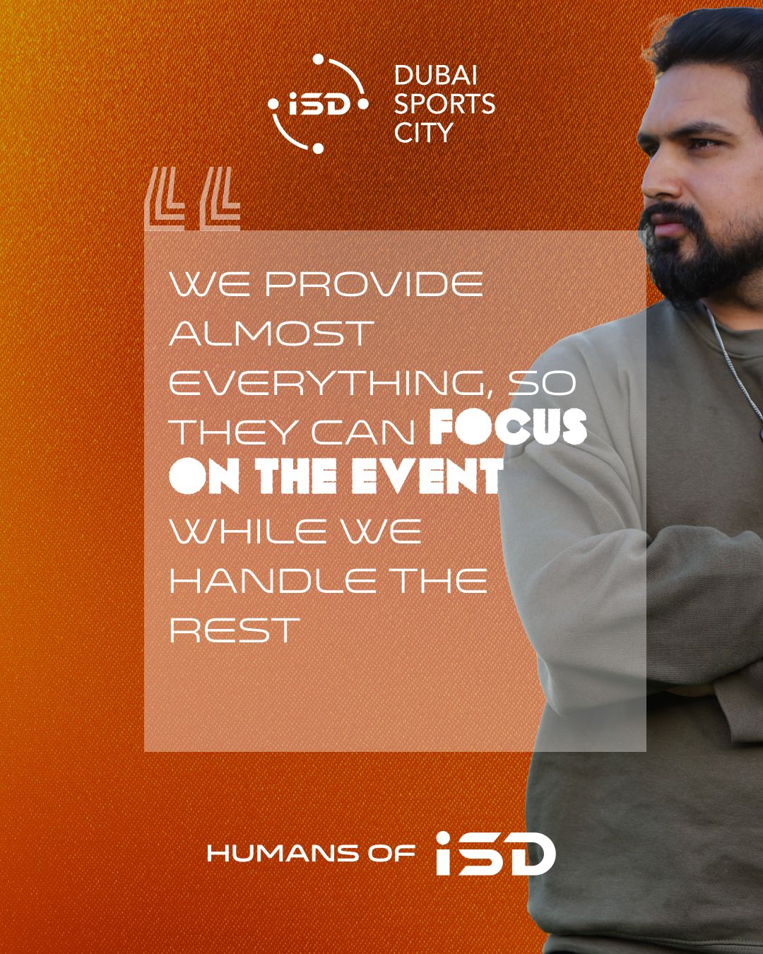 Humans of ISD Nehal Ibrahim Event Supervisor at ISD Dubai Sports City - How does ISD DUbai Sports City manage large events (5)