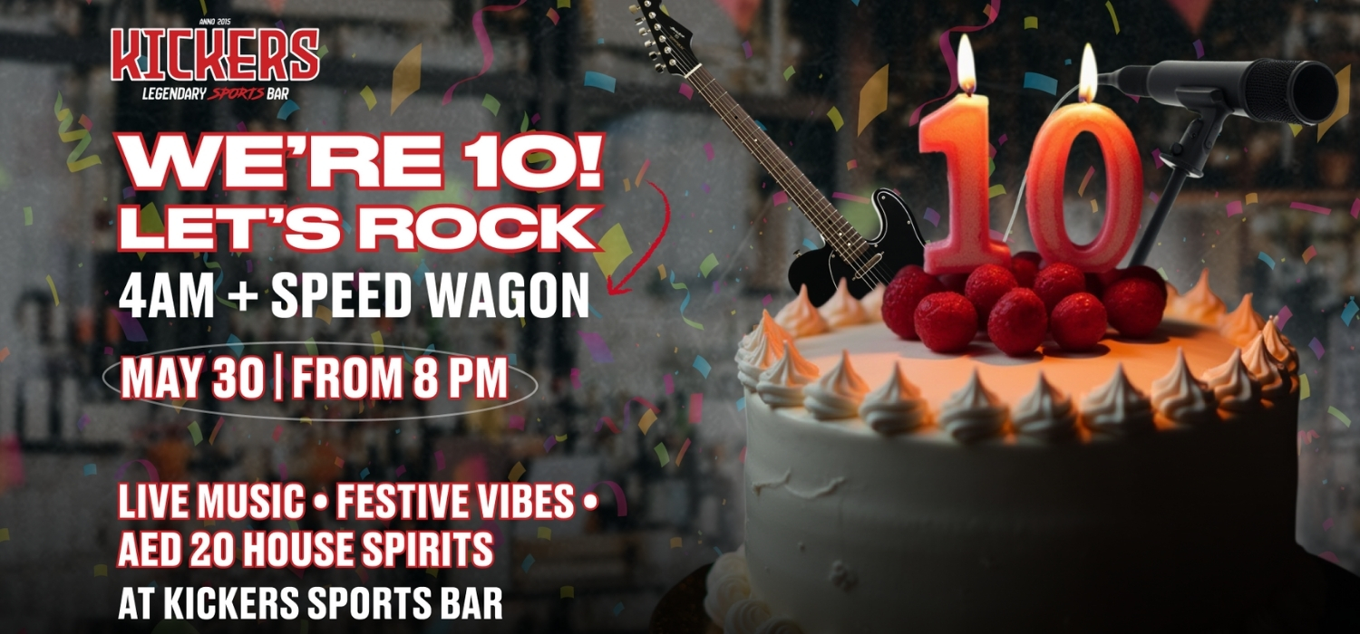 10 year anniversary party at Kickers Sports Bar in Dubai Sports City