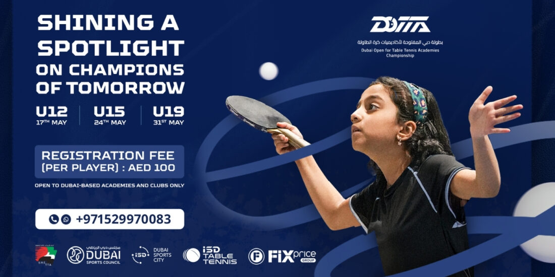 DOTTA Dubai Open for Table Tennis Academies at ISD Table Tennis in Dubai Sports City