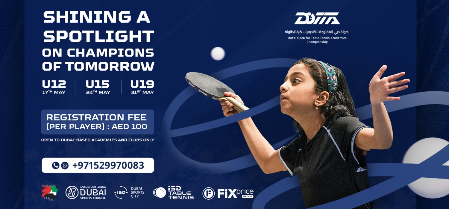 DOTTA Dubai Open for Table Tennis Academies at ISD Table Tennis in Dubai Sports City